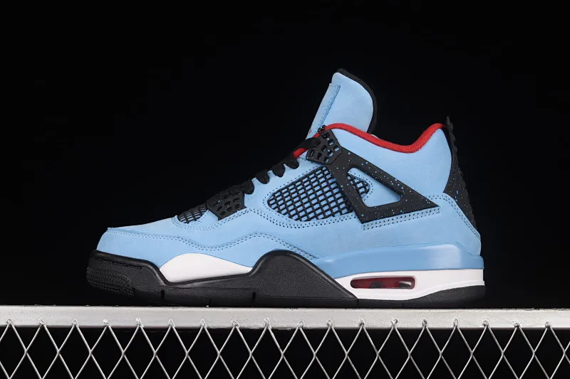 All categories Air Jordan Jordan series basketball shoes Air Jordan 4 foreign trade version Travis Scott Cactus Jack x Air Jordan 4 Retro Joe 4 AJ4 joint model Suede blue 308497-406